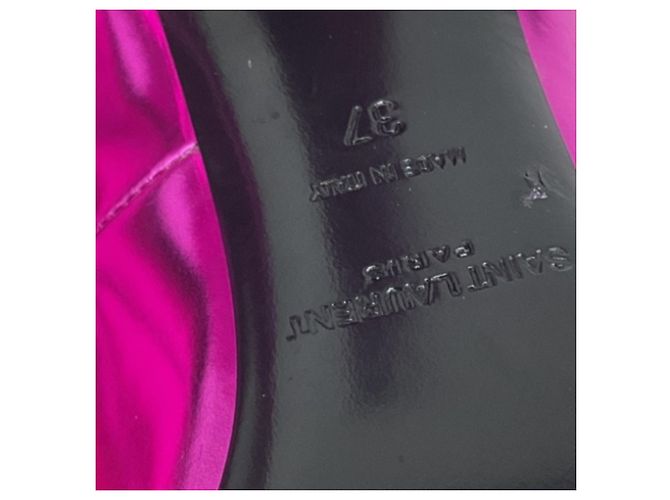 Yves Saint Laurent Décolleté a punta Saint Laurent Kiki Mirror in pelle rosa - vista 13