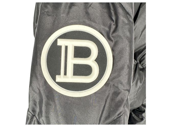 Chaqueta acolchada de doble botonadura Balmain en poliamida negra - vista 4