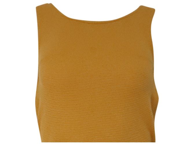 Vestido corto con cintura anudada See by Chloé en algodón amarillo - vista 2