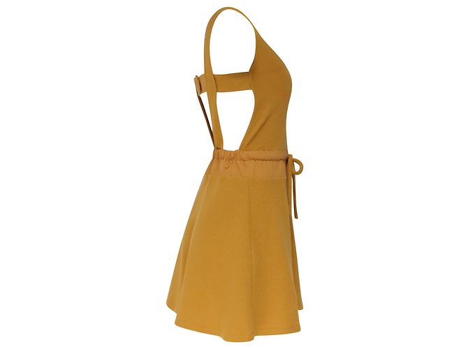 Vestido corto con cintura anudada See by Chloé en algodón amarillo - vista 3