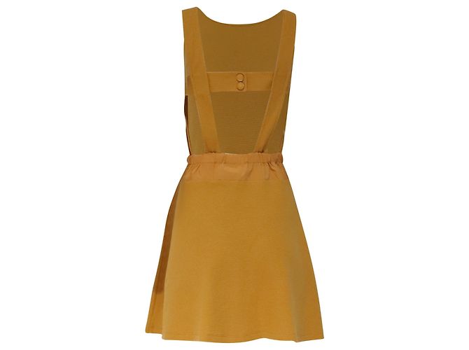Vestido corto con cintura anudada See by Chloé en algodón amarillo - vista 4