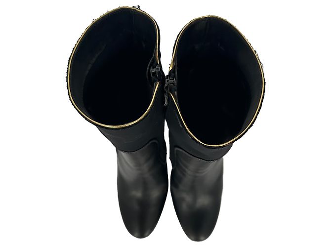 Bottines Lanvin en cuir noir - vue 5