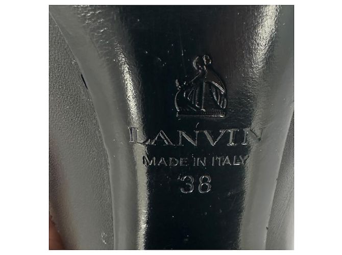 Bottines Lanvin en cuir noir - vue 9