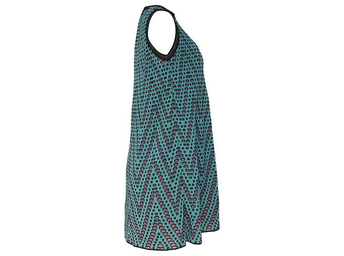 Mini abito a trapezio Missoni con motivo Chevron in cotone multicolore - vista 3