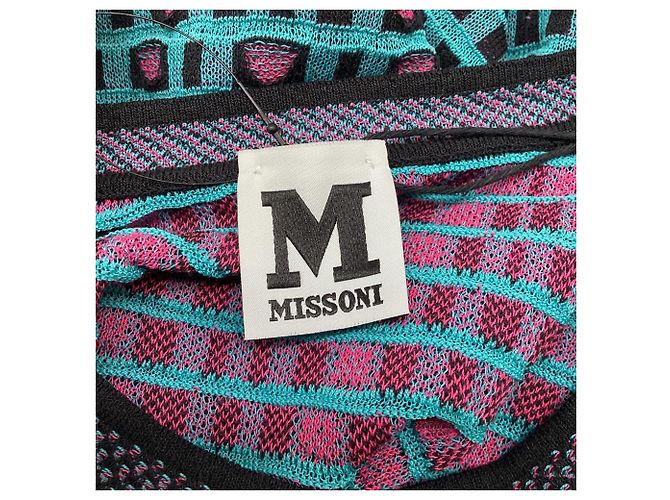 Mini abito a trapezio Missoni con motivo Chevron in cotone multicolore - vista 6