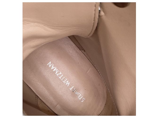 Bottines à lacets Stuart Weitzman en cuir blanc - vue 7
