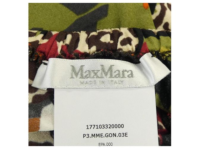Gonna Max Mara Leopardata Nero Marrone Verde - vista 4