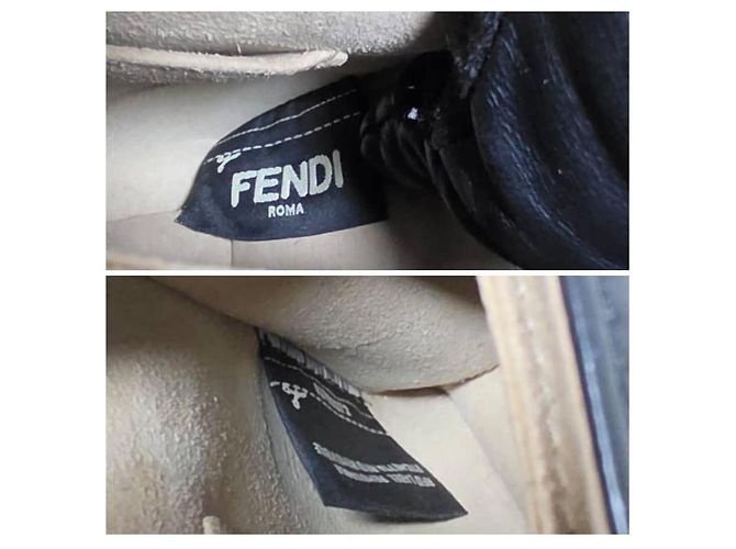 Fendi Signature Kan I Borsa a Spalla Piccola in Pelle Nera - vista 4