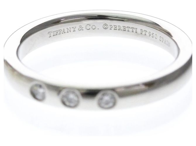 Tiffany & Co. Elsa Peretti 3 Diamanten Stacking Ring Platin - Ansicht 5