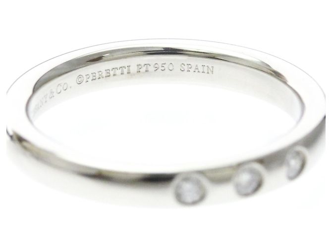 Tiffany & Co. Elsa Peretti 3 Diamanten Stacking Ring Platin - Ansicht 6