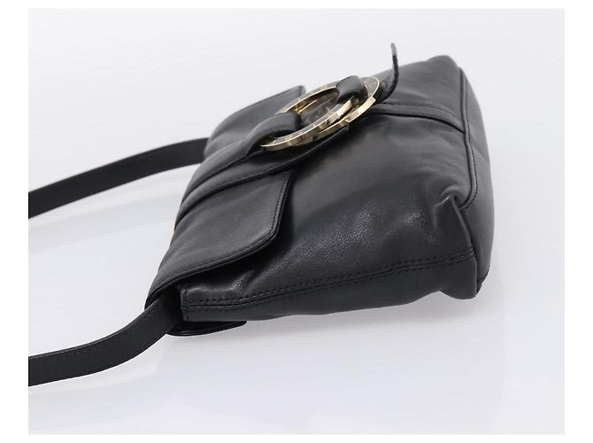 Bulgari Borsa a tracolla BVLGARI Chandra in pelle nera e oro - vista 3