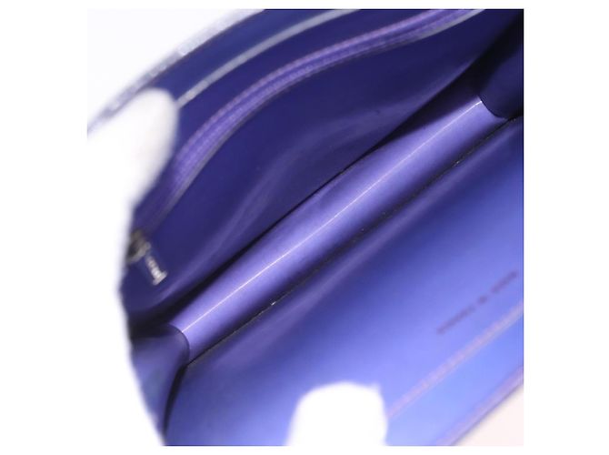 Borsa a tracolla CHANEL Hologram Chain in vinile Viola Argento CC - vista 10