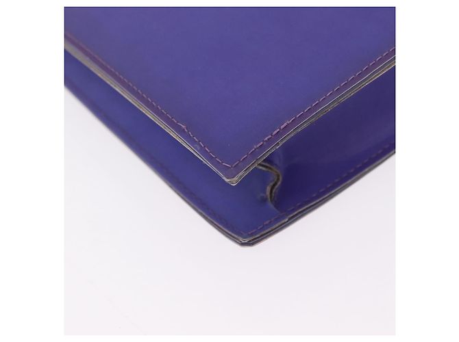 Borsa a tracolla CHANEL Hologram Chain in vinile Viola Argento CC - vista 16