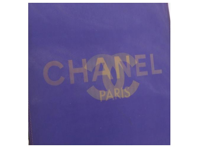 Borsa a tracolla CHANEL Hologram Chain in vinile Viola Argento CC - vista 18