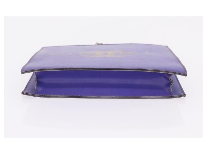 Borsa a tracolla CHANEL Hologram Chain in vinile Viola Argento CC - vista 6