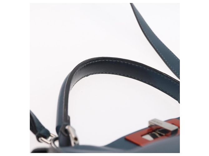 Peekaboo Borsa a mano FENDI Peek A Boo in pelle 2way blu argento 8BN290 - vista 14