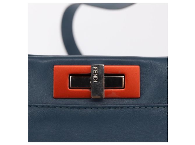 Peekaboo Borsa a mano FENDI Peek A Boo in pelle 2way blu argento 8BN290 - vista 21