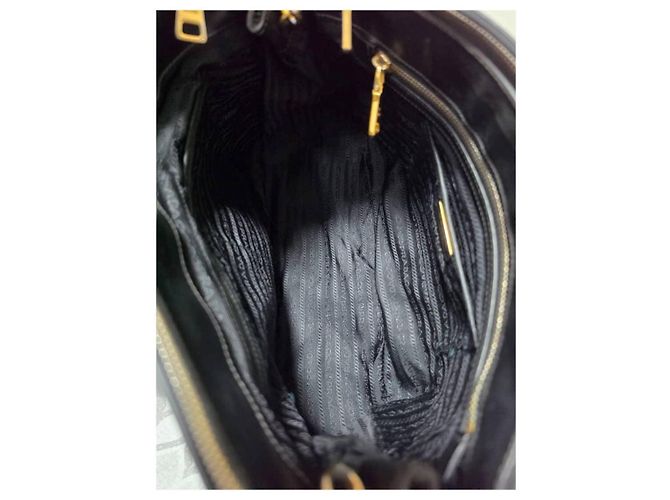 Borsa Tote Prada Saffiano Pelle Large Galleria Double Zip - Nero - vista 10