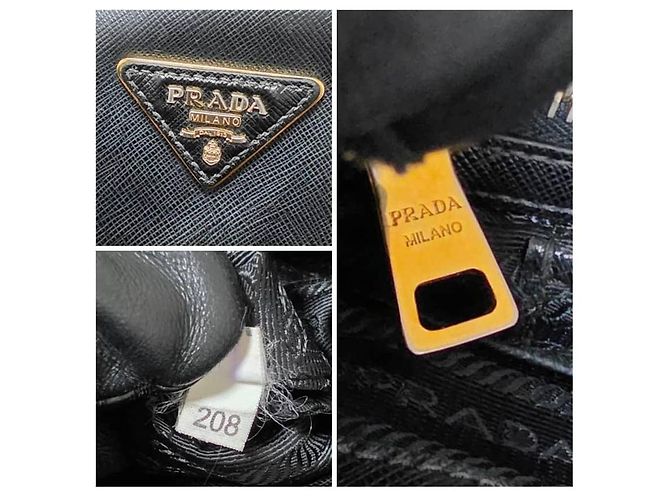 Borsa Tote Prada Saffiano Pelle Large Galleria Double Zip - Nero - vista 5