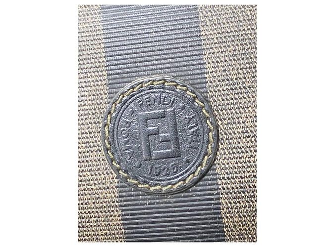 Fendi Borsa a tracolla Pequin Stripe Nero Marrone - vista 6