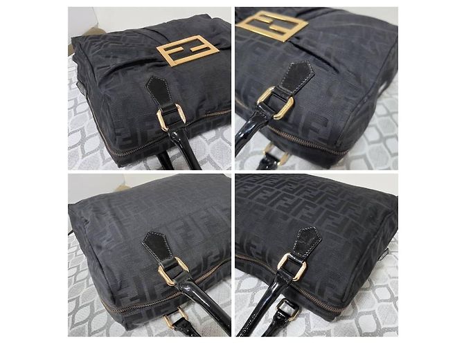 Fendi Mia Zip Sac Cabas Large Zucca Canvas Noir - vue 11