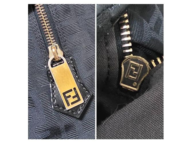 Fendi Mia Zip Sac Cabas Large Zucca Canvas Noir - vue 7