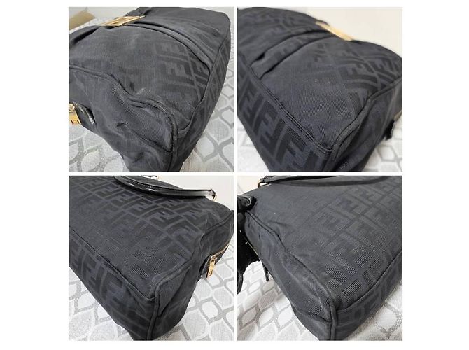 Fendi Mia Zip Sac Cabas Large Zucca Canvas Noir - vue 9