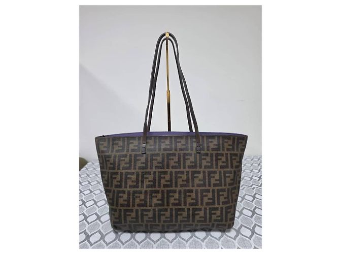 Fendi Small Roll Tote Bag Zucca Canvas Braun - Ansicht 13