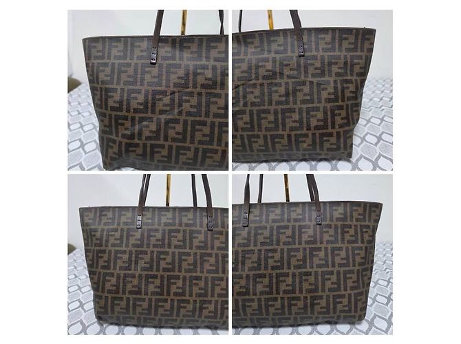 Fendi Small Roll Tote Bag Zucca Canvas Braun - Ansicht 7