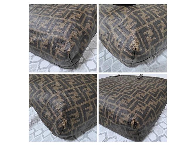 Fendi Small Roll Tote Bag Zucca Canvas Braun - Ansicht 8