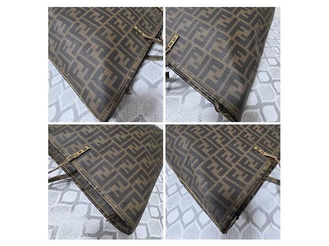Fendi Zucca Spalmati Small Roll Tote - Marrón y Amarillo - vista 10