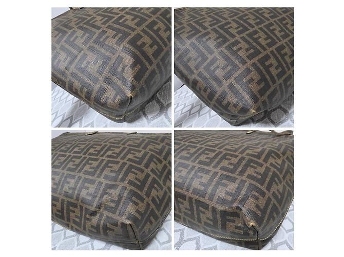 Fendi Zucca Spalmati Small Roll Tote - Marrón y Amarillo - vista 11