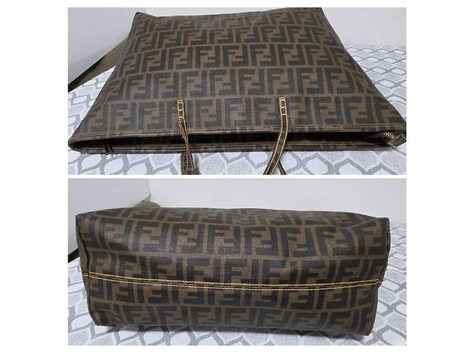 Fendi Zucca Spalmati Small Roll Tote - Marrón y Amarillo - vista 5