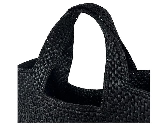 Loewe Black Raffia Handbag - view 10