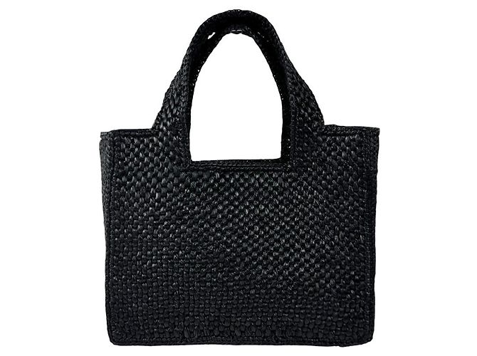 Loewe Black Raffia Handbag - view 3