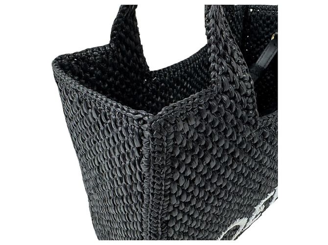 Loewe Black Raffia Handbag - view 7