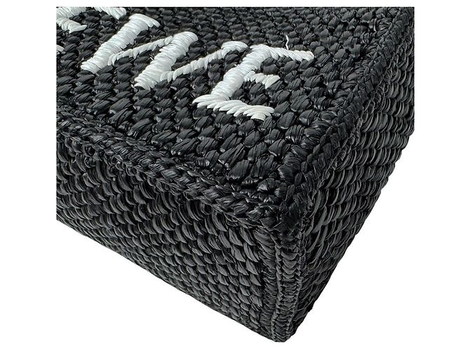 Loewe Black Raffia Handbag - view 8
