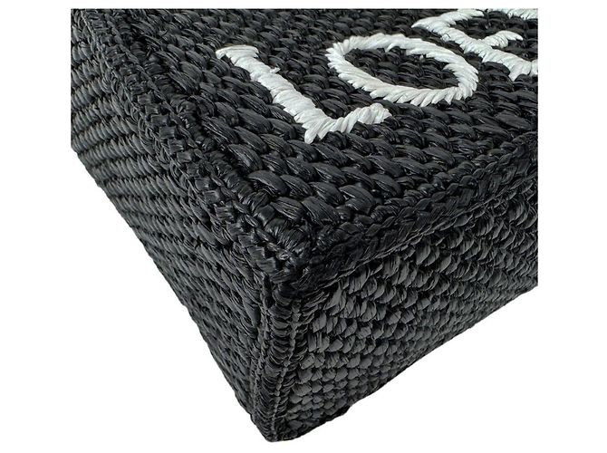 Loewe Black Raffia Handbag - view 9