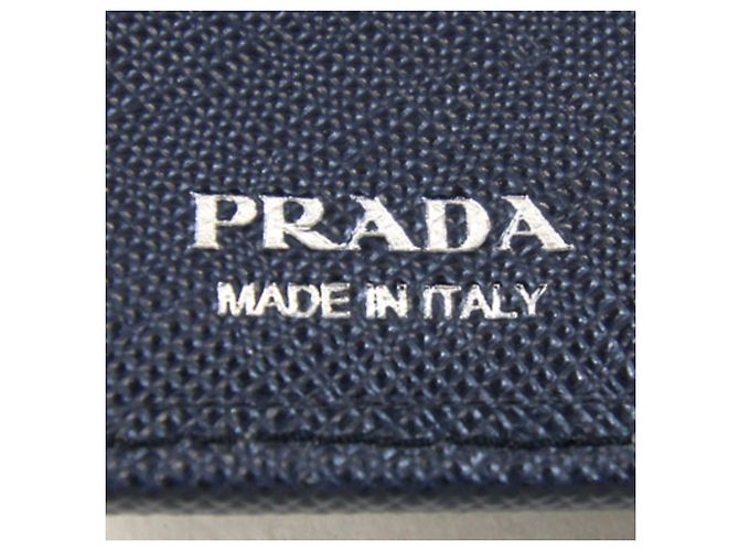 Prada Tri-fold Geldbörse aus Navy Leder - Ansicht 3
