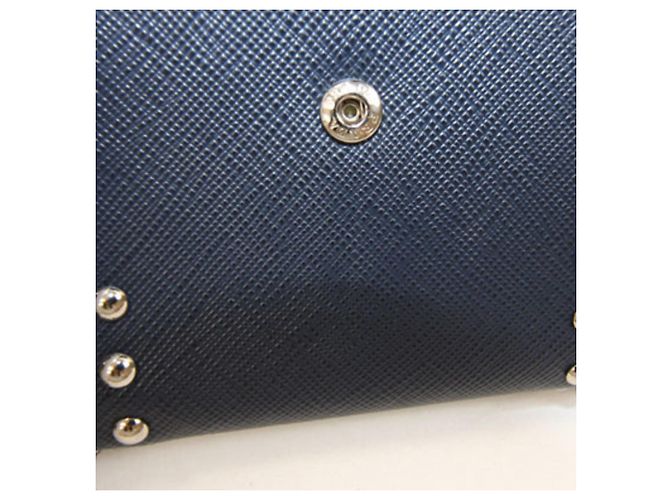 Prada Tri-fold Geldbörse aus Navy Leder - Ansicht 5