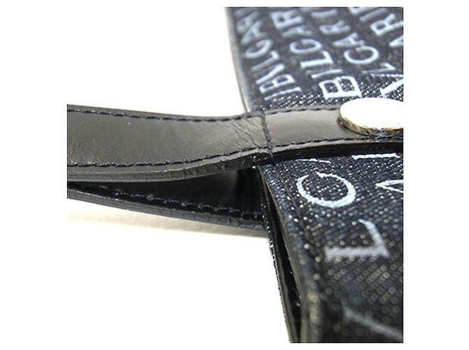 Bulgari Borsa Tote Bvlgari in pelle e denim nero - vista 6