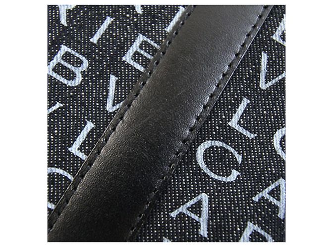 Bulgari Borsa Tote Bvlgari in pelle e denim nero - vista 9