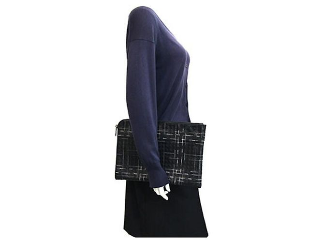 Bottega Veneta Pochette/Porte-documents en cuir noir - vue 10