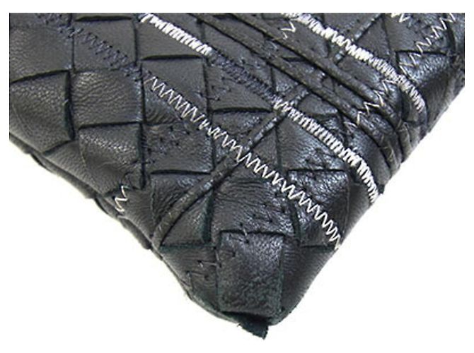 Bottega Veneta Pochette/Porte-documents en cuir noir - vue 3