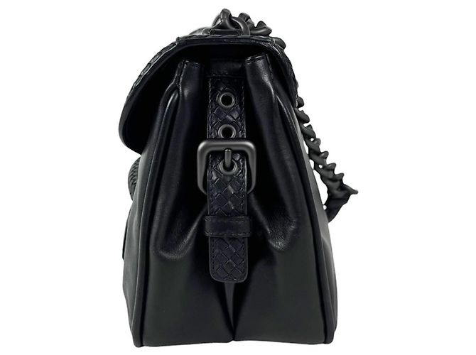 Borsa a tracolla Bottega Veneta in pelle nera - vista 2