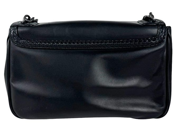 Borsa a tracolla Bottega Veneta in pelle nera - vista 3