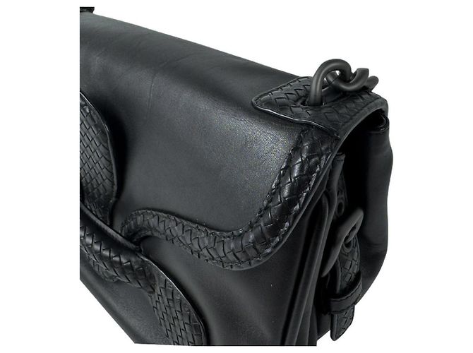 Borsa a tracolla Bottega Veneta in pelle nera - vista 6