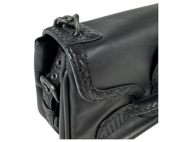 Borsa a tracolla Bottega Veneta in pelle nera - vista 7