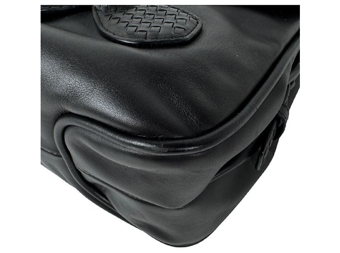Borsa a tracolla Bottega Veneta in pelle nera - vista 8