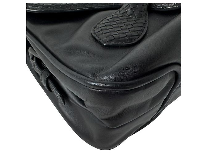 Borsa a tracolla Bottega Veneta in pelle nera - vista 9